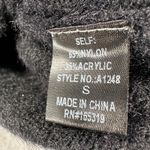 Day + Moon Fuzzy Cropped Sweater Top Size Small Black Short Puff Sleeve Crew Nec Photo 6