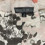 Lafayette 148 Art to Wear Abstract Floral Linen Blend A Line Skirt Size 10P Black Photo 2