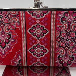 Vera Bradley  Red Floral Kiss Lock Clutch Wallet Pouch Cosmetic Bag Photo 0