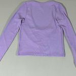 H&M Pastel Purple Ribbed Long Sleeve Cardigan Crop Top Shirt Blouse Size XS πβ¨ Photo 1