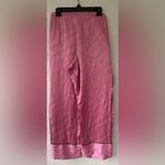 Victoria's Secret  Pink Satin Silky Pajama Pants Lounge Spell Out, Pockets ; XL Photo 7