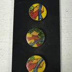 Vtg Pier 1 Imports Dress Your Shirt 4 Button Covers Art‎ Abstract Delicate Boho Yellow Photo 0