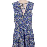 Blue and Yellow V Neck Sleeveless Sundress Size 10 Photo 2