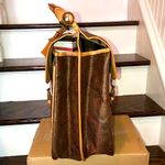 ETRO Milano Red Paisley Coated Canvas Vachetta Double Sides Travel Bag 55cm Photo 3