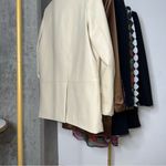 ZARA New  Beige Cream Oversized Faux Leather Boxy One Button Blazer Photo 10