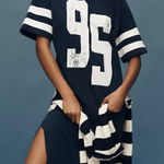 Anthropologie NWT  Daily Practice Graphic T Shirt Midi Dress Navy Size XS Photo 0