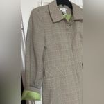 Worthingon Spring longer length blazer windowpane houndstooth brown lime green 6 Photo 5