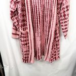 Blue Waters XL Long Cardigan Pink Red Plaid Hooded Knit Sweater Chunky Fall D Size 1X Photo 4