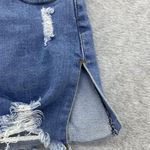 Vibrant  Denim Shortie Shorts Hot Pants Medium Wash Medium Cutoff High Open side Photo 4