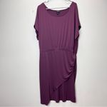 Torrid Burgundy Studio Knit Faux Wrap Short Sleeve Dress Size 1X Photo 3