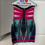 Wow Couture  Colorful Printed Bandage Bodycon Strapless Dress Photo 5