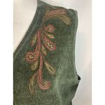 Cottagecore Cabin Granny Embroidered Sweater Vest L Green Lagenlook Vintage Size L Photo 2