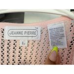 Jeanne pierre VTG Cardigan Cotton Knit Layering Top Lightweight Pink Sweater L Photo 2