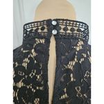 ZARA Mock Neck Lace Short Sleeve Shift Dress Black S Photo 6