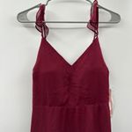 Birdy Grey  Doris Chiffon Ruffle Sleeveless Bridesmaid Dress in Cabernet Sz S NEW Photo 2