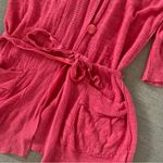 Free People  sheernpink hoodie hooded linen cardigan Photo 2