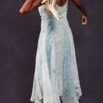 Free People  Dress Size 2 Heart to Heart Midi  Fairy Ocean Blue Ruched Flowy NWT Photo 1