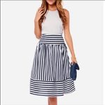 J.O.A. Panel Striped Skirt in Navy Stripe Size XS Photo 10