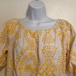 California Moon Rise Tie Front Crochet Blouse White Size M Photo 4