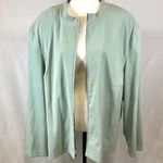 Lady Dorby seafoam mint green zip up blazer jacket size 28W Photo 2
