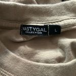 Nasty Gal Relaxed Fit Crew Neck Tee in Beige Photo 5