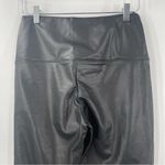 Joie  Black Faux Leather Pants Leggings Cropped Wide Leg Pleather Size Medium Photo 4