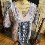 Cozy Casual C.O.Z.Y. Wildflower Print Patchwork Blouse for Size M Photo 0
