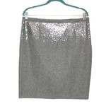 Susana Monaco Pencil Skirt Wool Blend Gray Embellished Sequins Size 8 Lined Photo 1