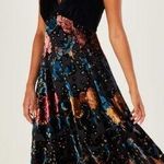 Monsoon Peony devore hanky hem dress black Velvet Size US 10 Photo 0