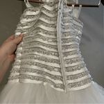 Justin Alexander Wedding Strapless Tulle Pearl Princess Wedding Gown Dress‎ 8945 White Size 8 Photo 6