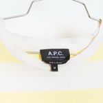 A.P.C. White Yellow Cotton Striped Dolphin Heart Logo Graphic Tee Photo 7