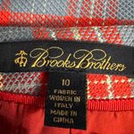 Brooks Brothers  British Embroidered Plaid Blue Red Pencil Skirt w Pockets 10R Photo 5