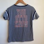 PINK - Victoria's Secret VS Pink x 5th & Ocean Syracuse Orange Football Tee (Sz XS) Heathered Gray Sequin Photo 5