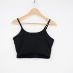 Black Spaghetti Strap Crop Tank Top Basic Casual Everyday Size L Photo 1