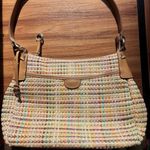 Fossil Tan Multi Color Basket Weave Shoulder Bag Purse Early 2000 Y2K Photo 1