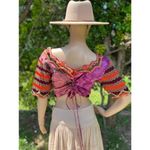 Women’s Colorful Ethnic Indian Embroidered Corset Crop Top Small Photo 3