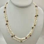 Freshwater pearl and amethyst chip long necklace Photo 0