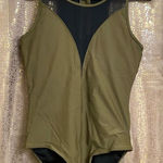 Alisha Levine Olive Green Black High Neck One Piece Swimsuit, 14 Photo 0