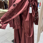 ZARA  NWT ZW COLLECTION long sleeve off shoulder maxi tie belted dress Photo 0