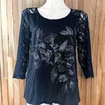 Buckle ’s Daytrip Black Lace Top, Size Large New w/Tag Photo 7