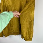 Vtg Y2K 100% Silk Satin Bomber Jacket Sz Medium Gold Yellow Photo 12