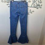 LUXE MODA hippy frayed ruffle bell denim jeans Size 8 EUC Blue Photo 3