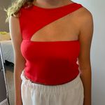 Ruby and Jenna Red Asymmetrical Top Photo 0