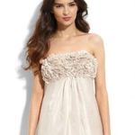 Alexia Admor | Metallic Champagne Rosette Hammered Satin Formal Dress Size XS Photo 4