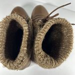 Jessica Cline Cognac Brown Karson Fold Over Collar Boots Size 10 Photo 3