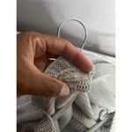 3/20 Sale Carina Ricci crochet knit off the shoulder sweater size medium Silver Photo 3