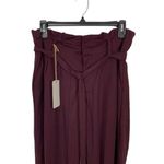 Indigo Rein  Burgundy Crop Super High Rise Paperbag Waist Pants Trendy Size 9 Photo 1