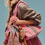 Free People NWT Clara Canvas Tote in Pink Popsicle Photo 7