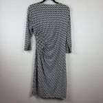 Calvin Klein  Dress Womens 4 Black White Chevron Print Ruched Stretch Career Work Photo 2