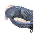 JustFab  Black Suede Laser Cut Lace Up Peep Toe Stiletto Booties Heels Women 8.5 Photo 4